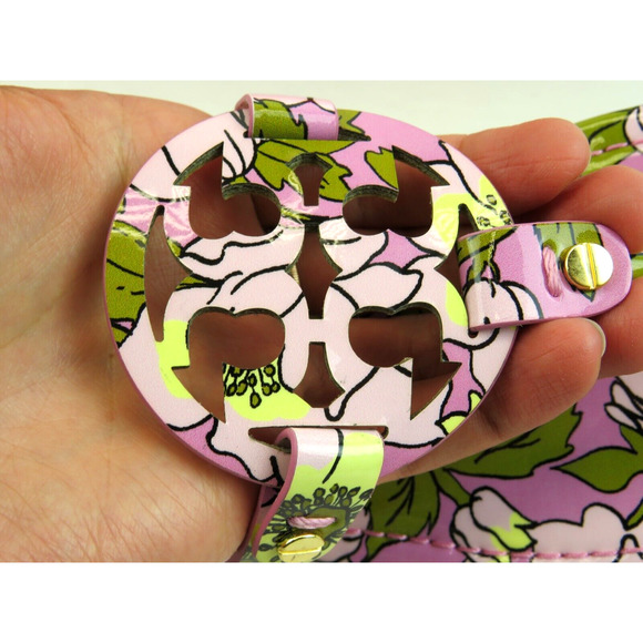 TORY BURCH MILLER BOLD FLOWERS PATENT LEATHER REVA FLAT THONG SLIDE SANDALS 10.5 - Picture 5 of 14